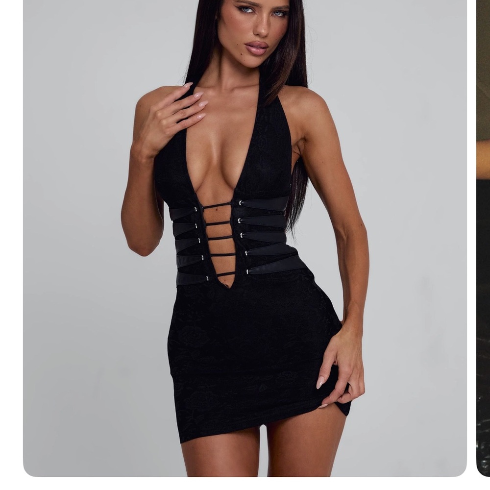 Elegant Black Strappy Mini Dress
